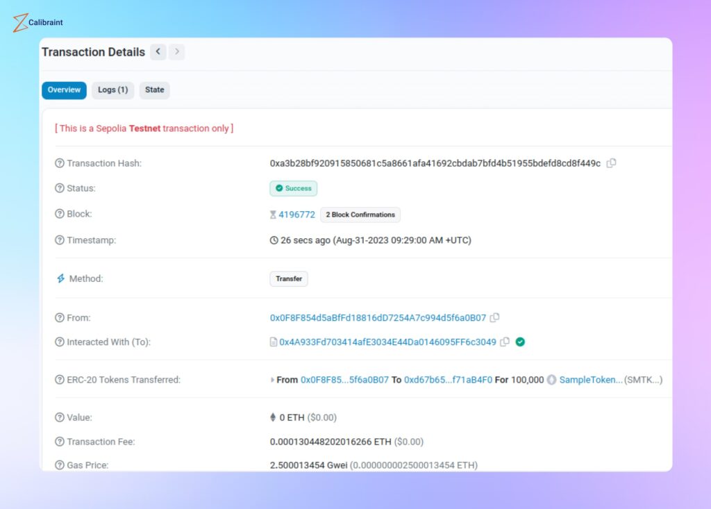 Transfer Transaction Hash