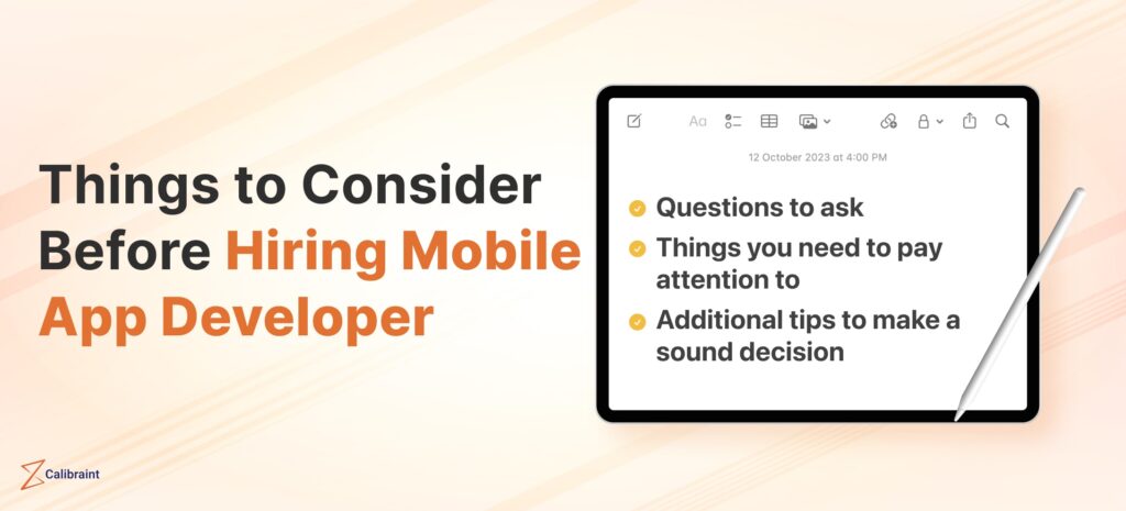 Things to consider before hiring a mobile app developer