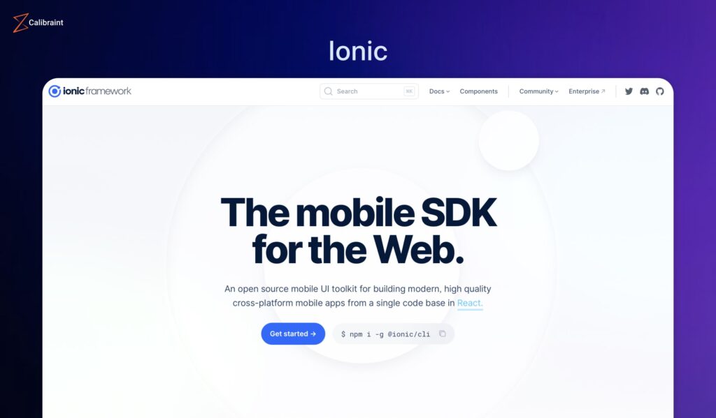 Ionic Mobile App Development Framework